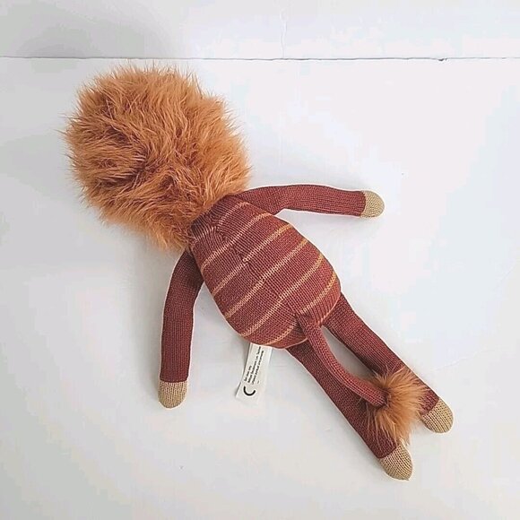 West Elm Knit Lion Plush Stuffed Animal Soft Crib Toy Brown Sewn Eyes 16" Floppy - Picture 4 of 13